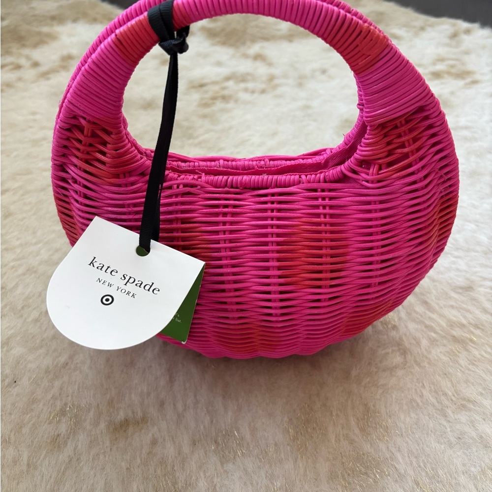 Polka Dot Wicker Crescent Bag - kate spade new york x Target Pink/Red - Picture 3 of 4